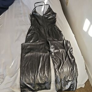 ASTR Metallic Black Jumpsuit